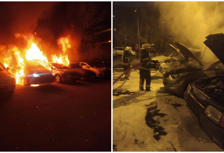 Поджог авто на Дарнице в Киеве - пострадали четыре машины, фото  - фото 1