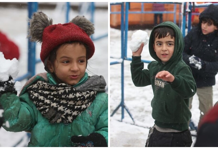 Дети на границе Беларуси и Польши впервые увидели снег - видео - фото 1
