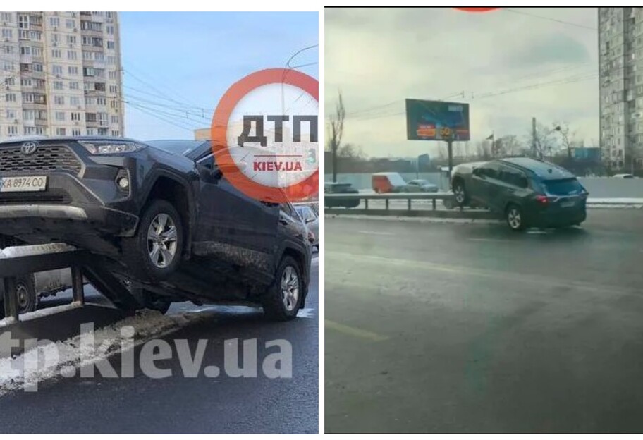 ДТП в Киеве - Toyota заехала на отбойник - фото и видео - фото 1