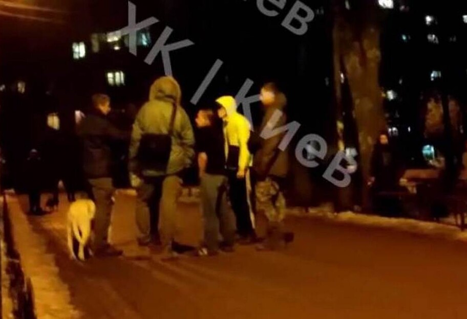 В Киеве толпа парней избила мужчину с собакой, видео  - фото 1