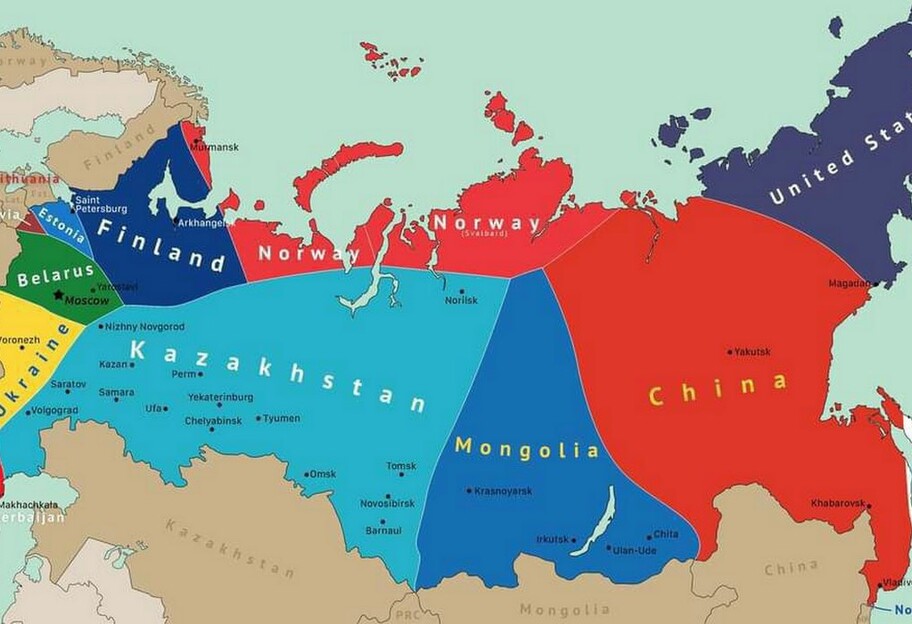 Распад России - Китай показала территорию РФ после победы Украины - карта - фото 1