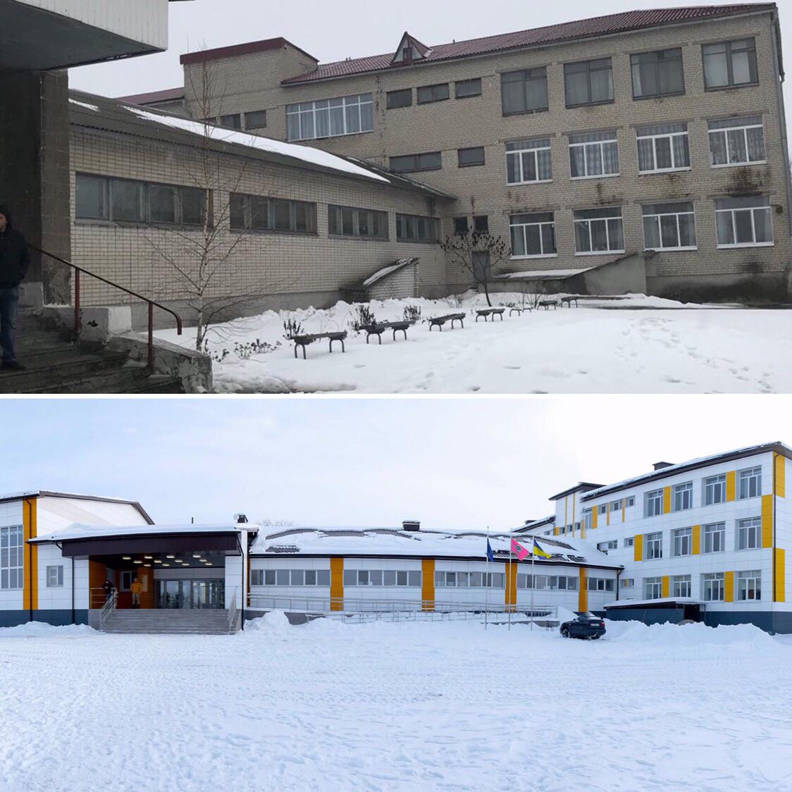 Магдалиновская школа до и после реконструкции